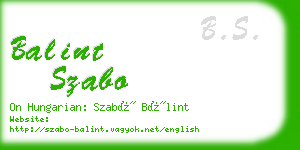 balint szabo business card